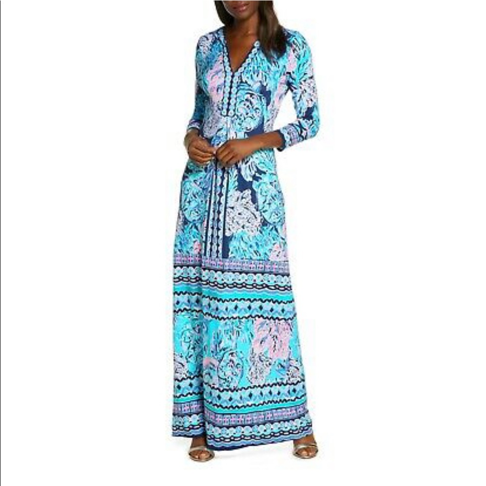 NWT Lilly Pulitzer Melli Maxi High Tide Navy